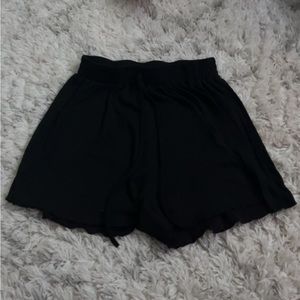 Black Comfy Ruffled Lounge Shorts. Size- Large Brand- Shein